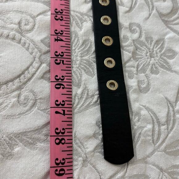 JUICY COUTURE Faux LE Belt Blk Sz M Retro Y2K Dark Fairy Core Witchy Biker Edgy - Picture 4 of 5